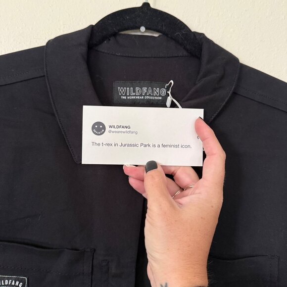 NWT Wildfang Black Workwear Short Sleeve Coveralls Cotton Blend Women Size S - Picture 6 of 9